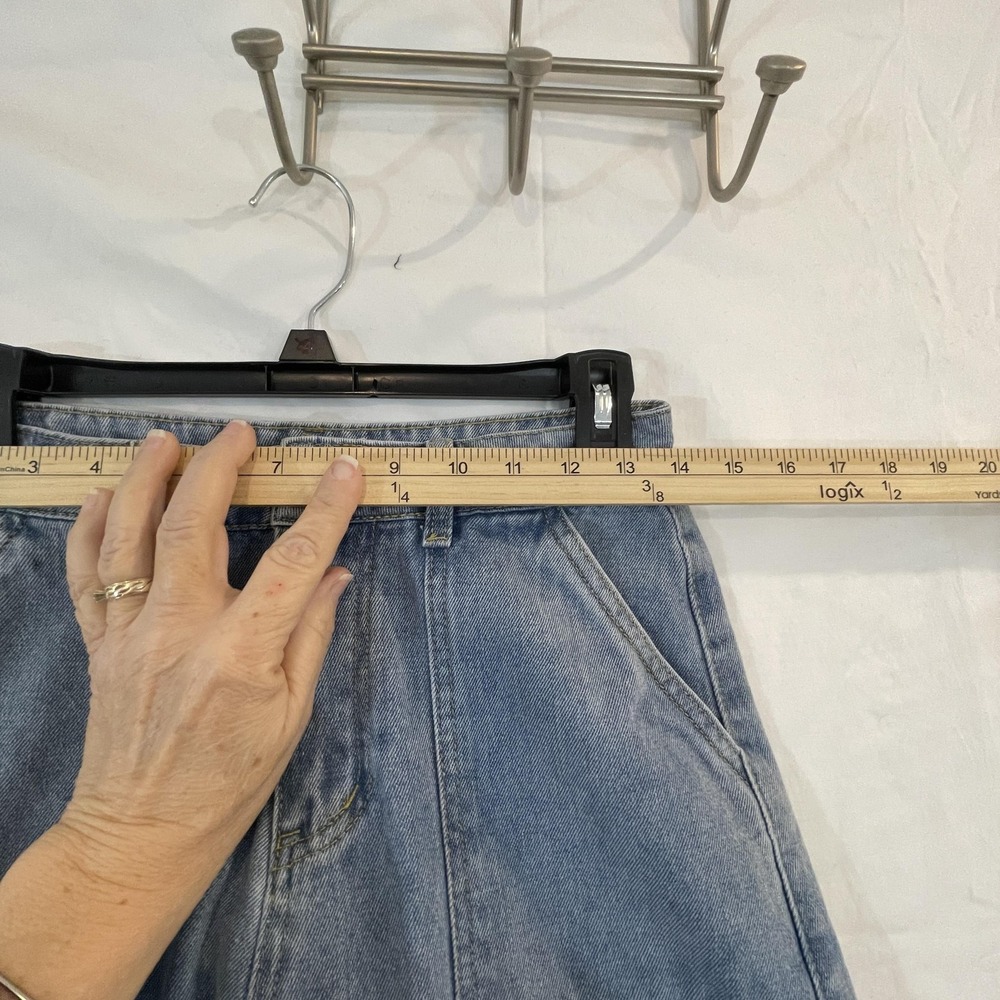 SheIn Jeans Womens 4 Light Wash Blue Cargo Wide Leg High Rise‎ Relaxed Denim - Picture 3 of 11